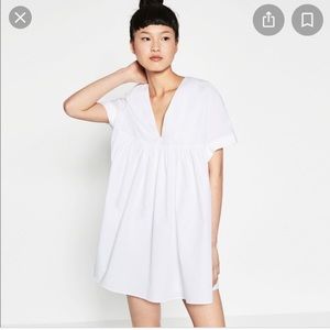 NWOT white poplin jumpsuit dress